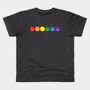 Smiley Faces Rainbow Pride Kids T-Shirt